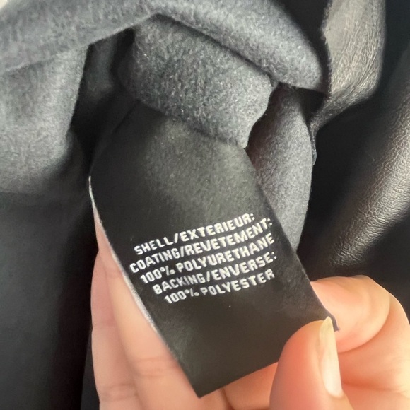 NWT 7 for All Mankind Asymmetrical Hem Faux leather Midi Skirt Black size large - Picture 6 of 8